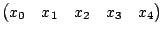 $ \begin{pmatrix}x_0 & x_1 & x_2 & x_3 & x_4 \end{pmatrix}$